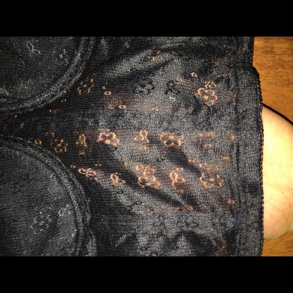 Black transparent floral bustier - Picture 2 of 4